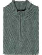 Jersey cremallera punto arroz Verde