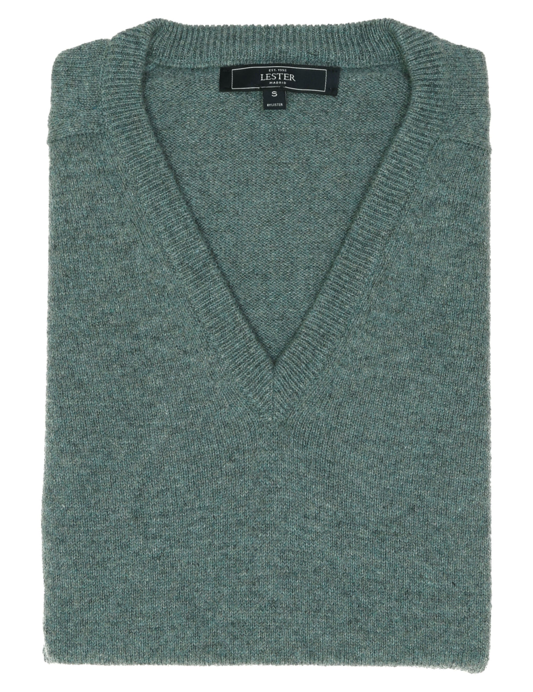 Jersey lana pico Verde claro