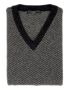 Jersey espiga lana Azul/gris