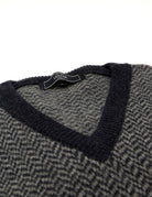 Jersey espiga lana Azul/gris