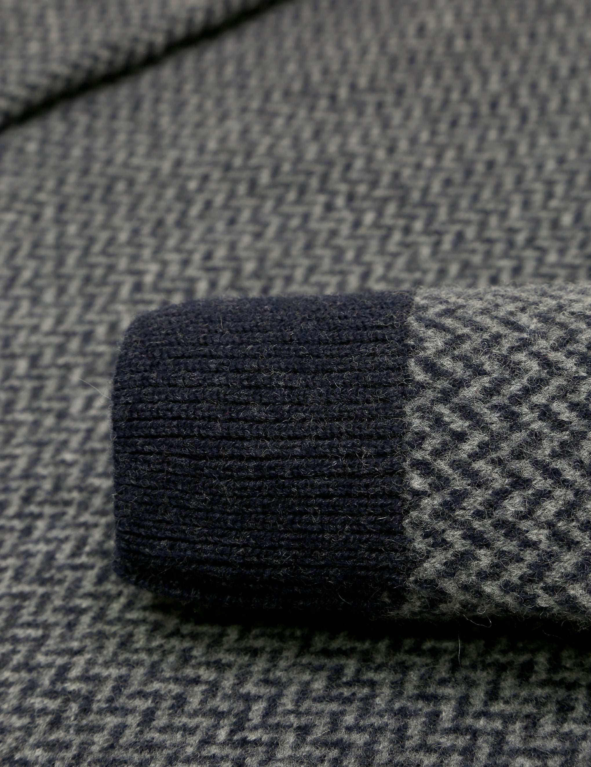 Jersey espiga lana Azul/gris
