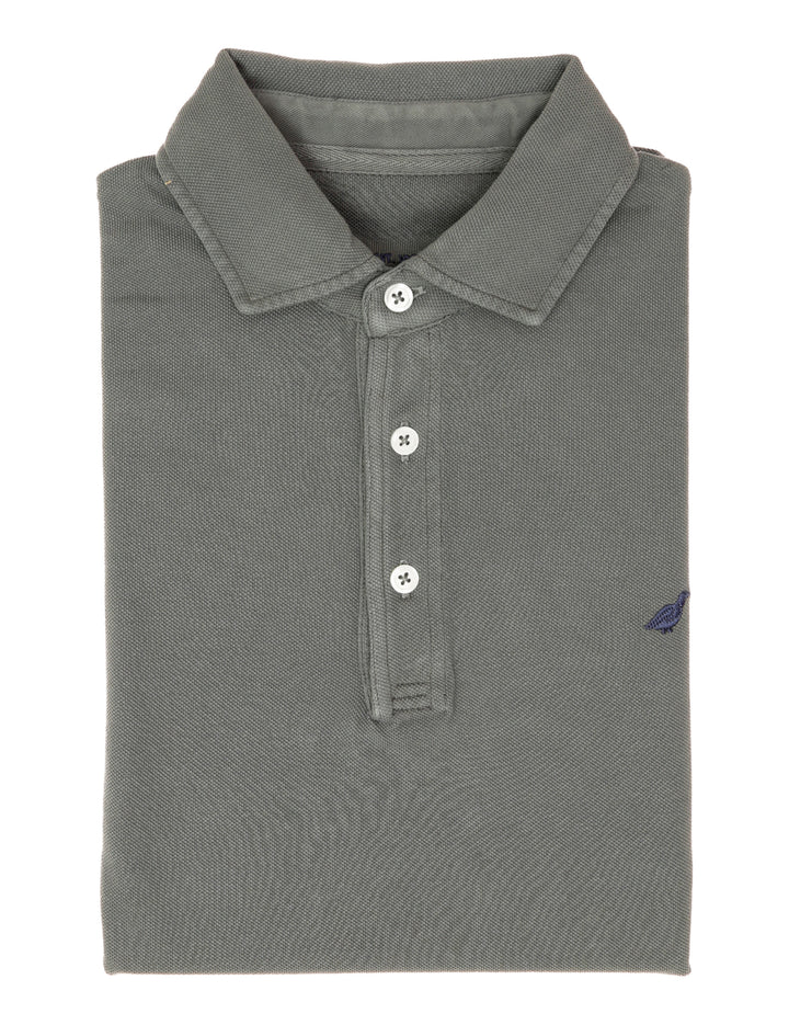 Polo pique manga larga Gris