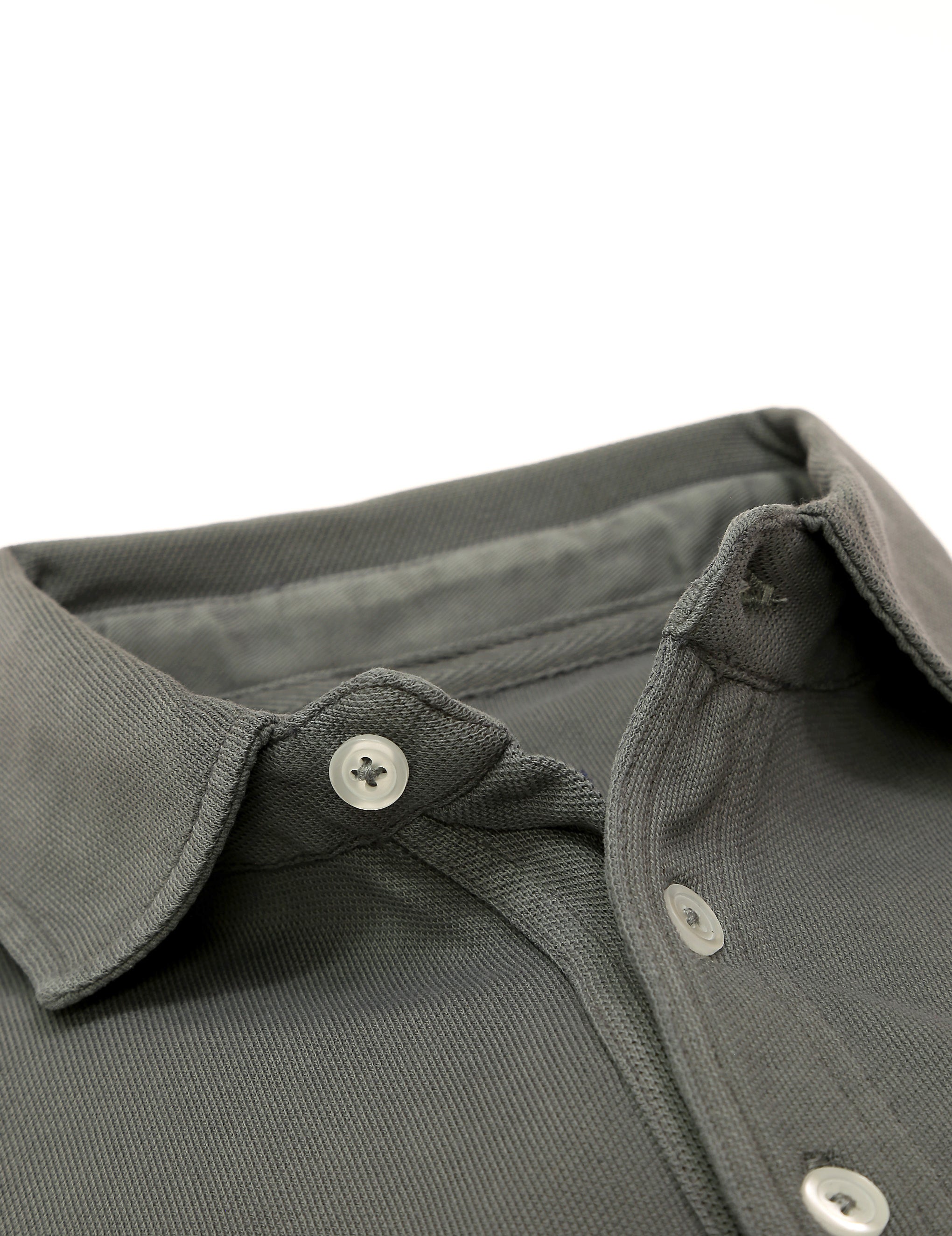 Polo pique manga larga Gris