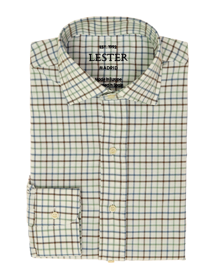 Camisa sport viela cuadro grueso Azul/verde