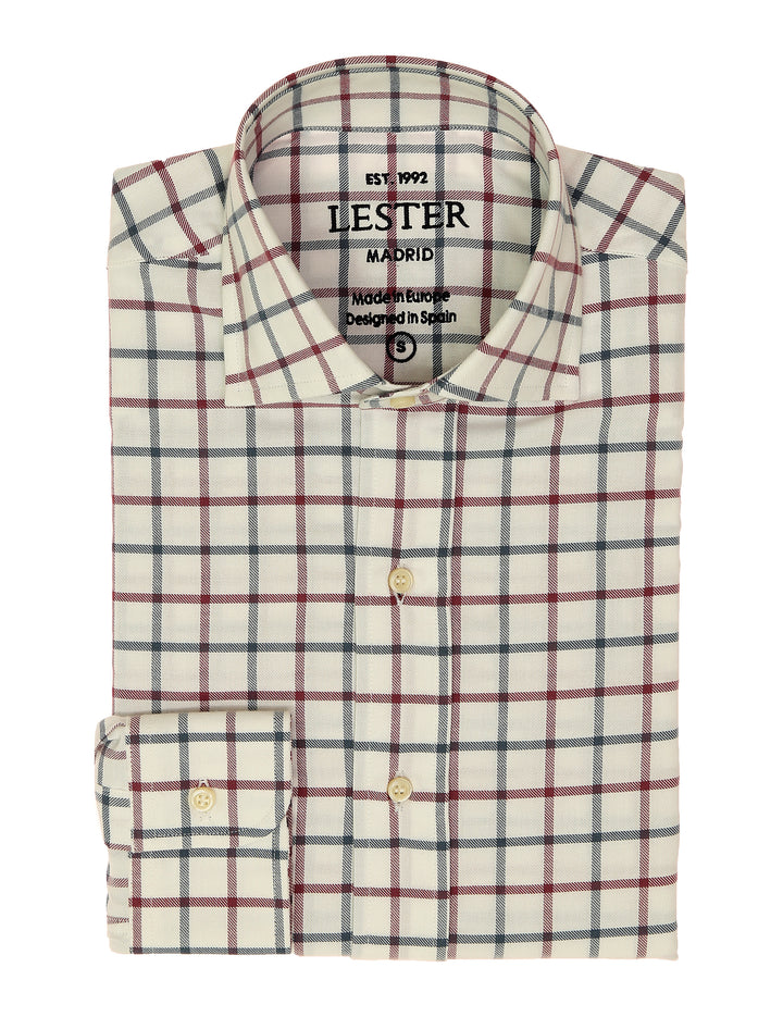 Camisa sport viela cuadro grande Azul/burdeos