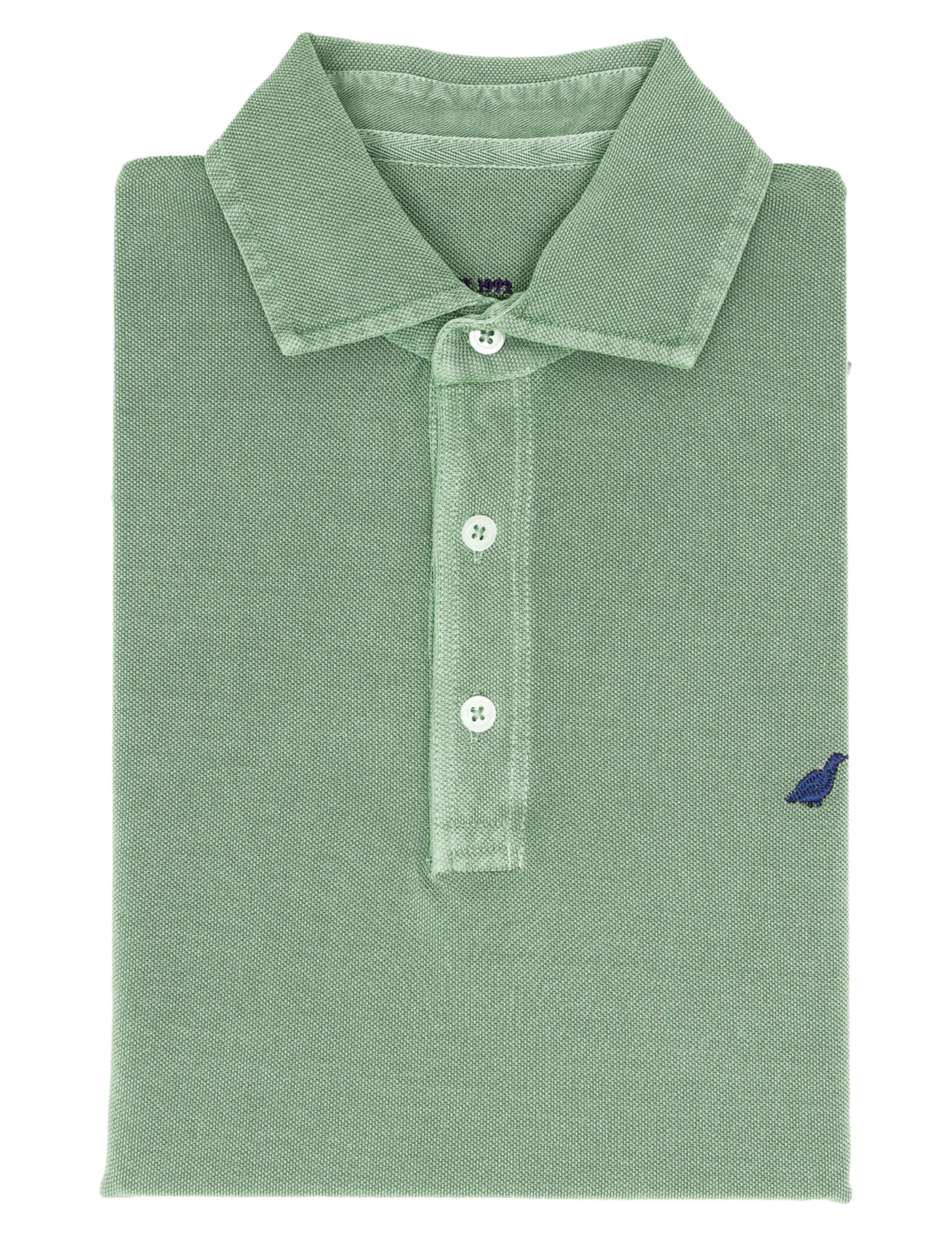 Polo pique manga larga Verde
