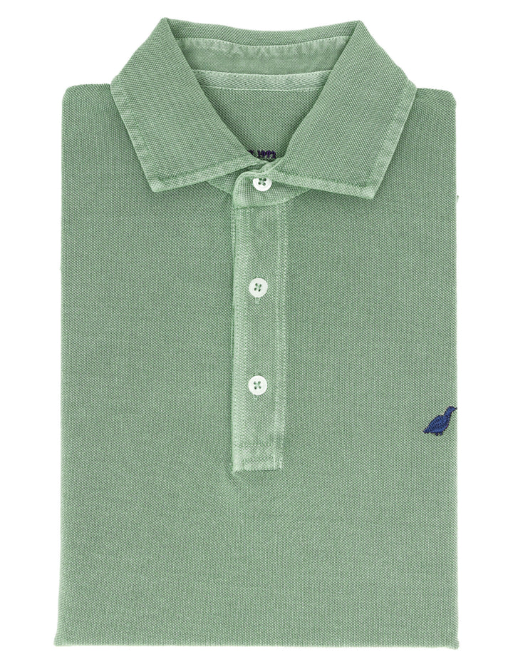 Polo pique manga larga Verde