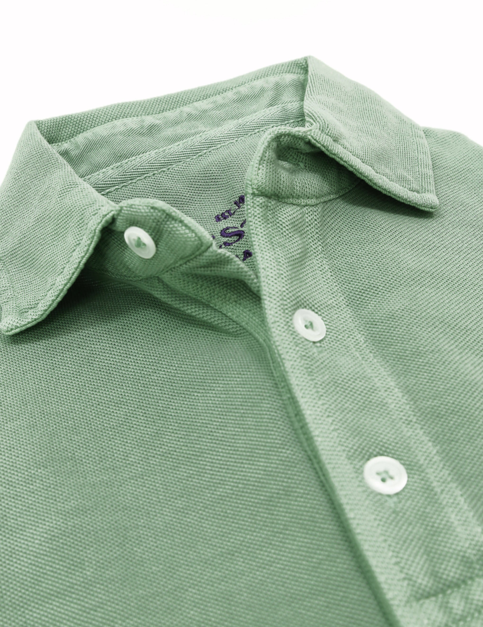 Polo pique manga larga Verde