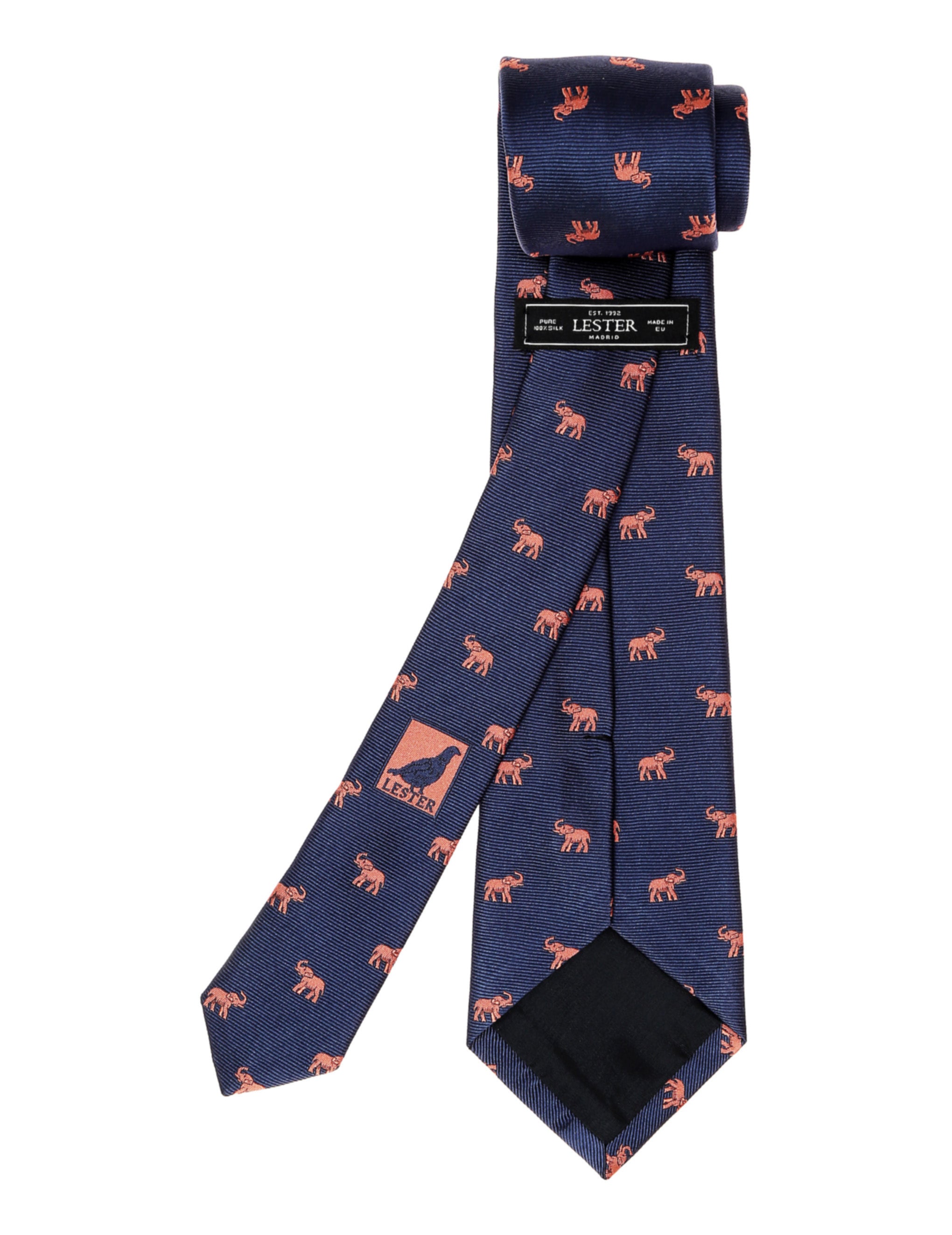 Corbata elefantes Azul/rosa