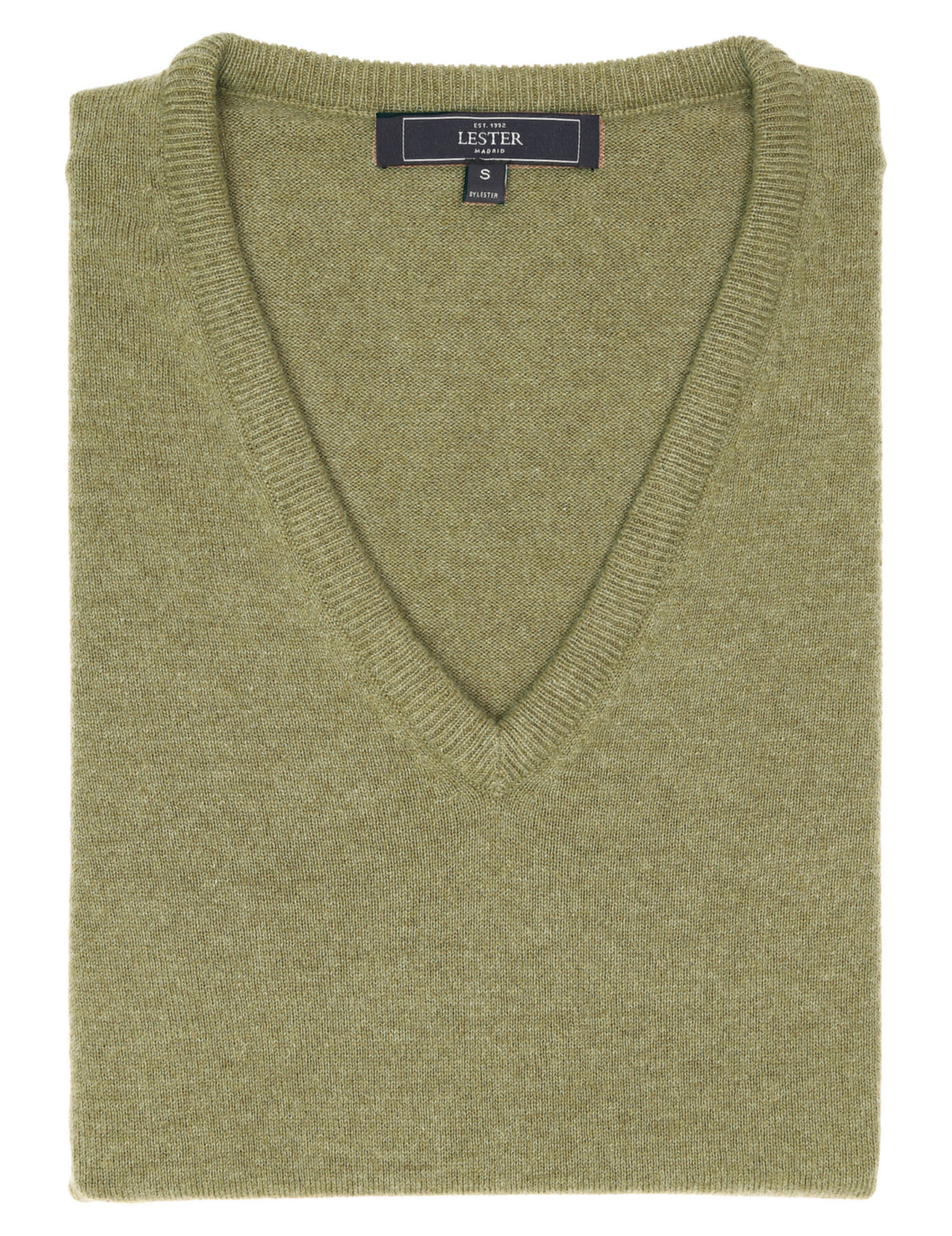Jersey cashmere pico Verde claro