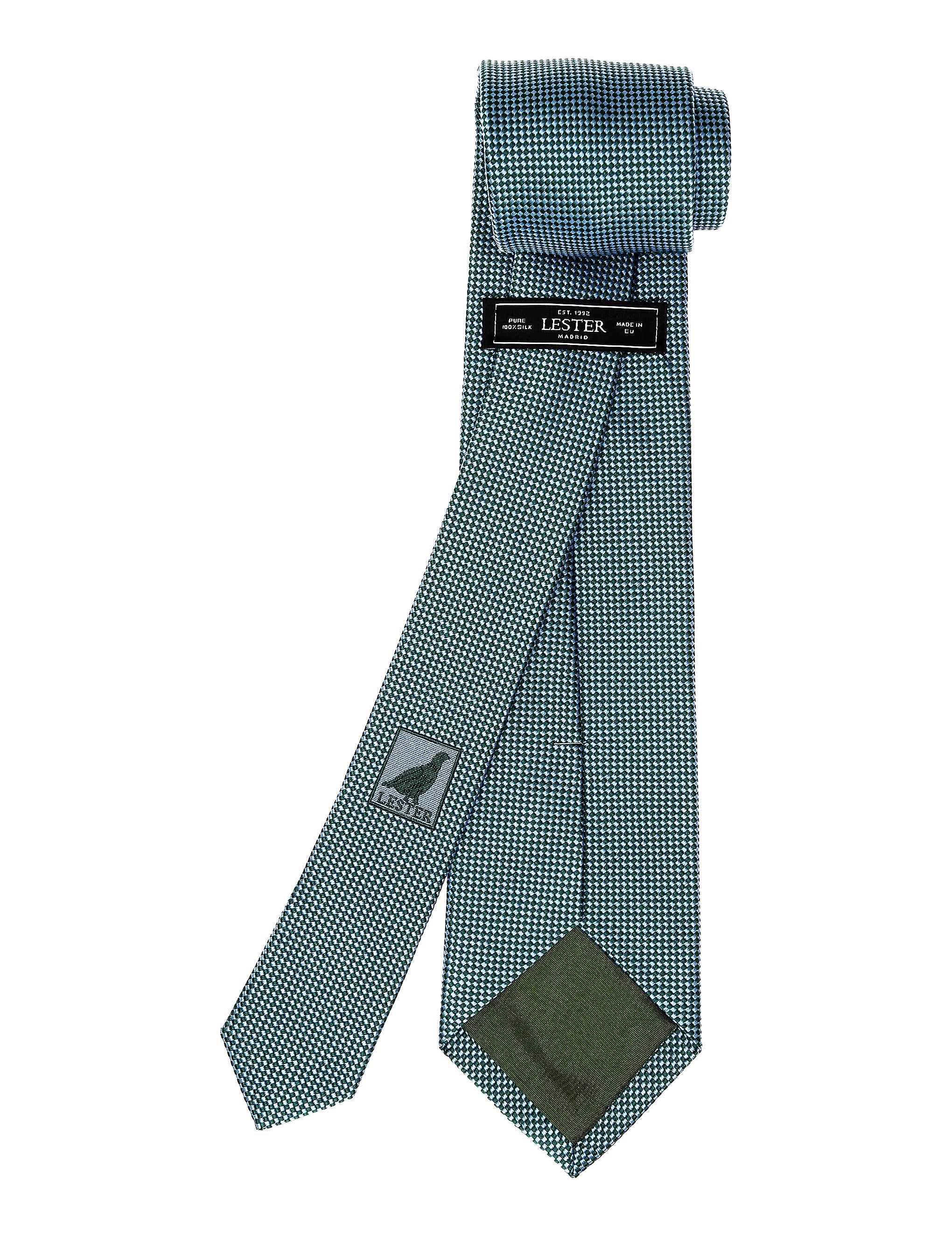Corbata falso liso Verde/azul