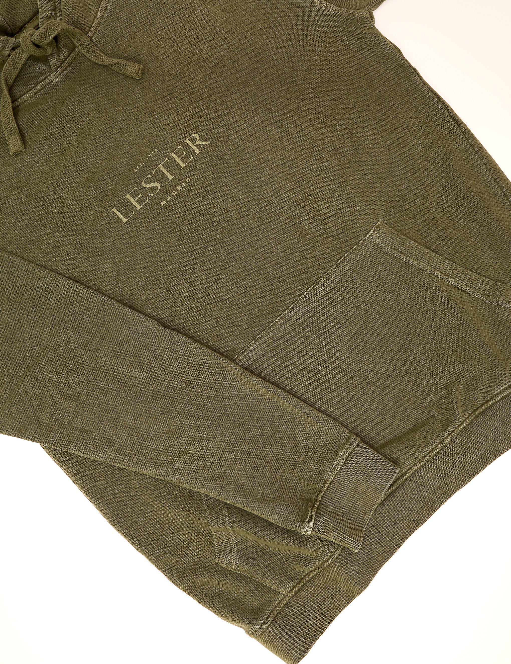 Sudadera lavada capucha Verde