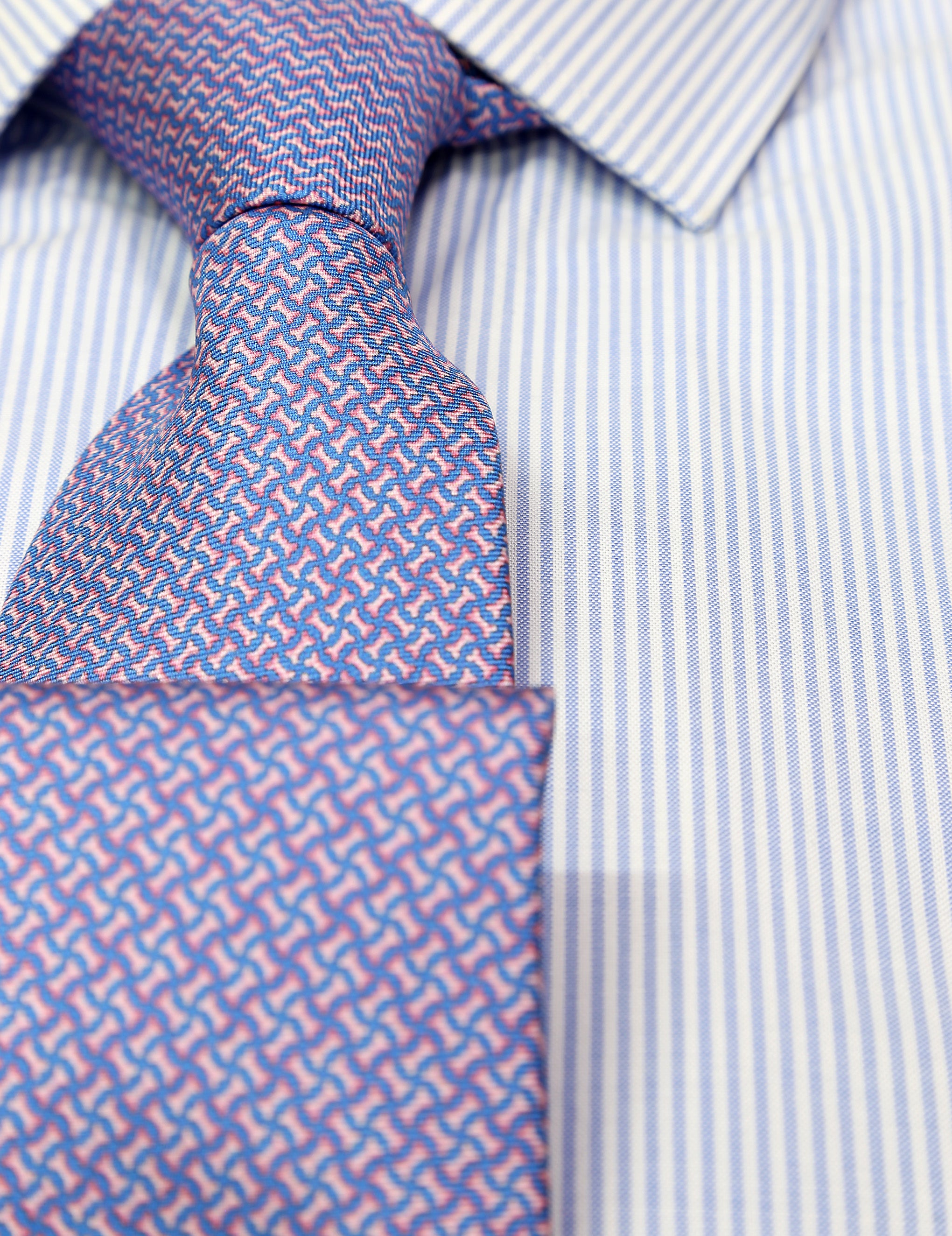Camisa vestir raya media Azul