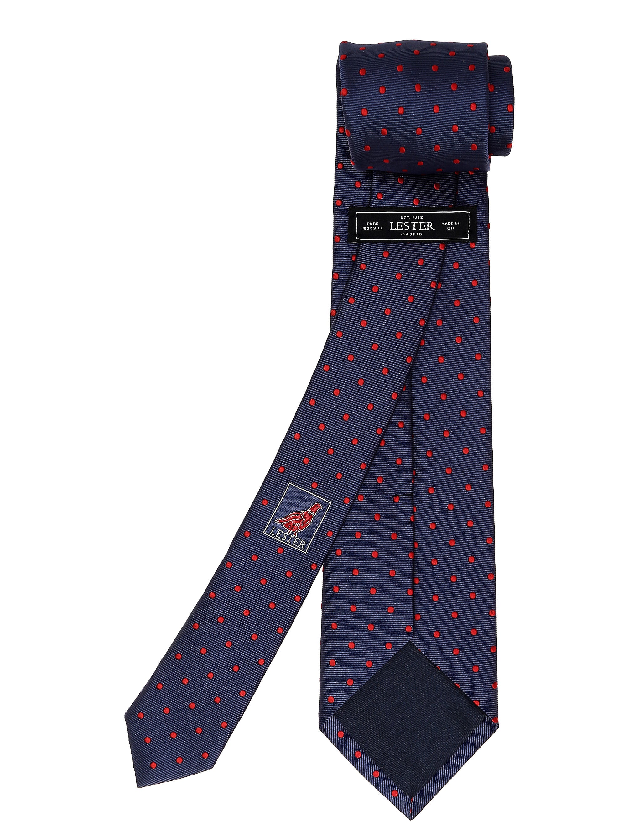 Corbata pois saglia Azul/rojo