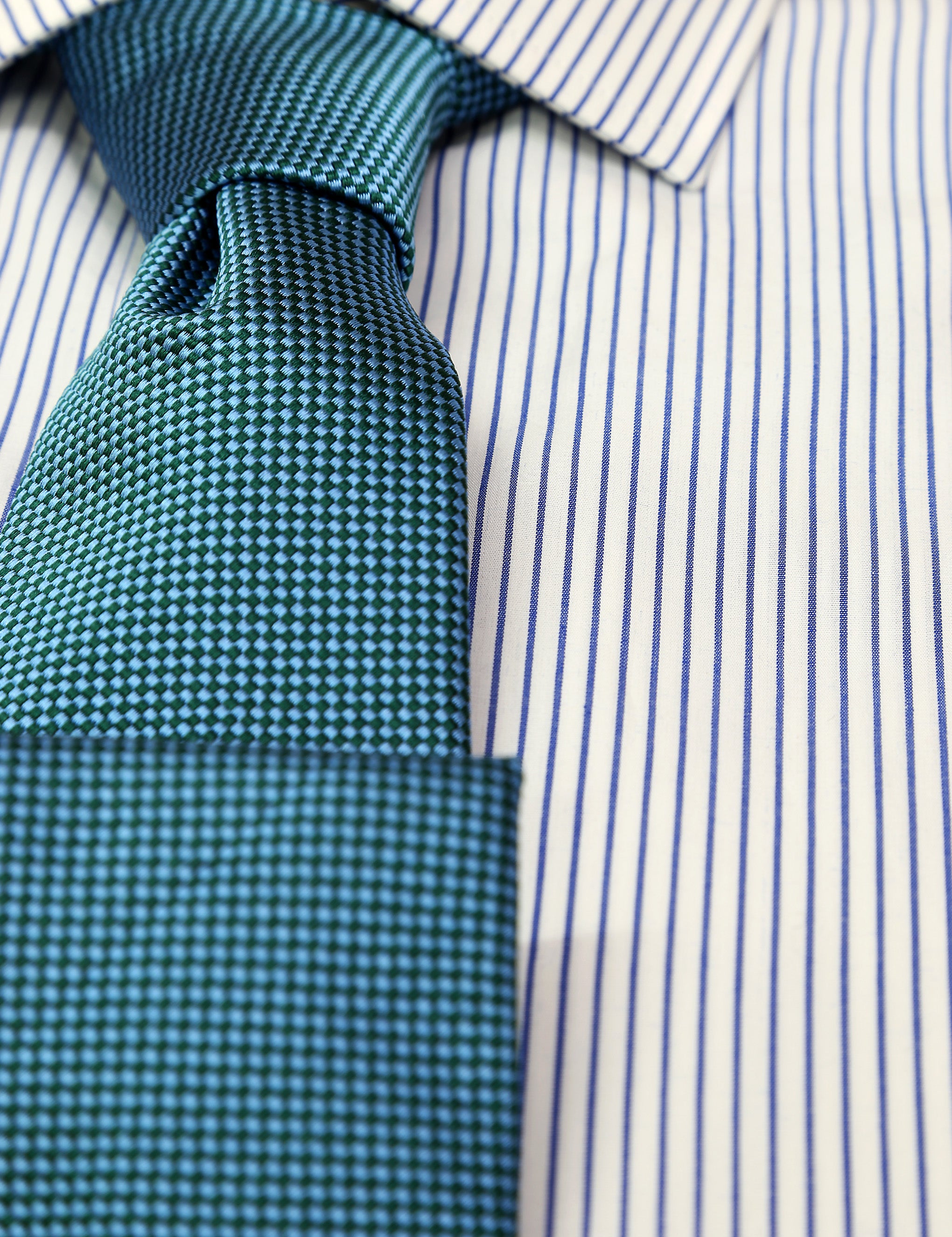 Camisa vestir raya separada Azul