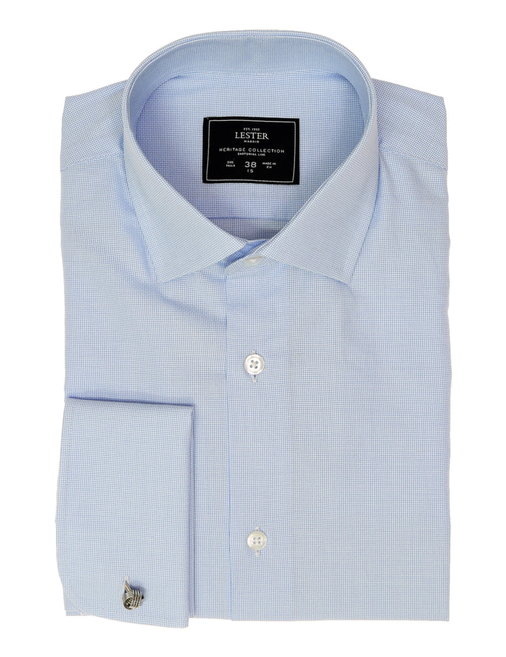 Camisa vestir semilisa Azul
