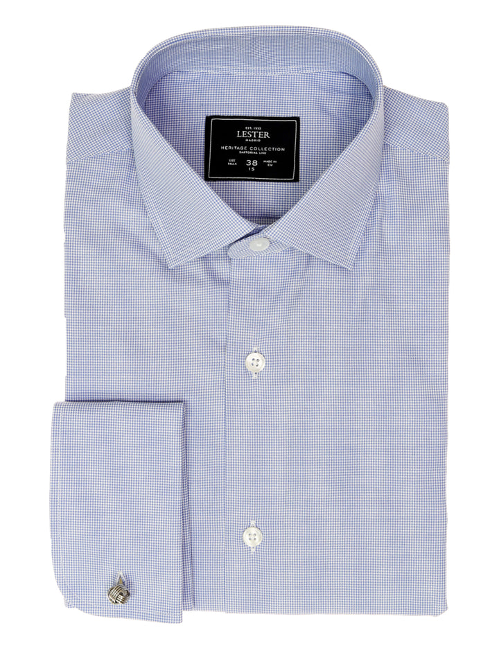 Camisa vestir vichy Azul