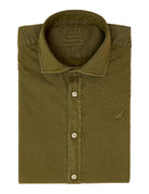 Camisa sarga tintada Verde oscuro