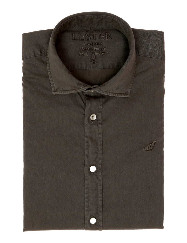 Camisa sarga tintada Gris