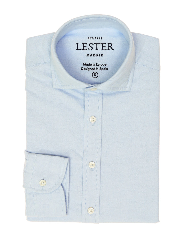 Camisa oxford lisa melange Azul