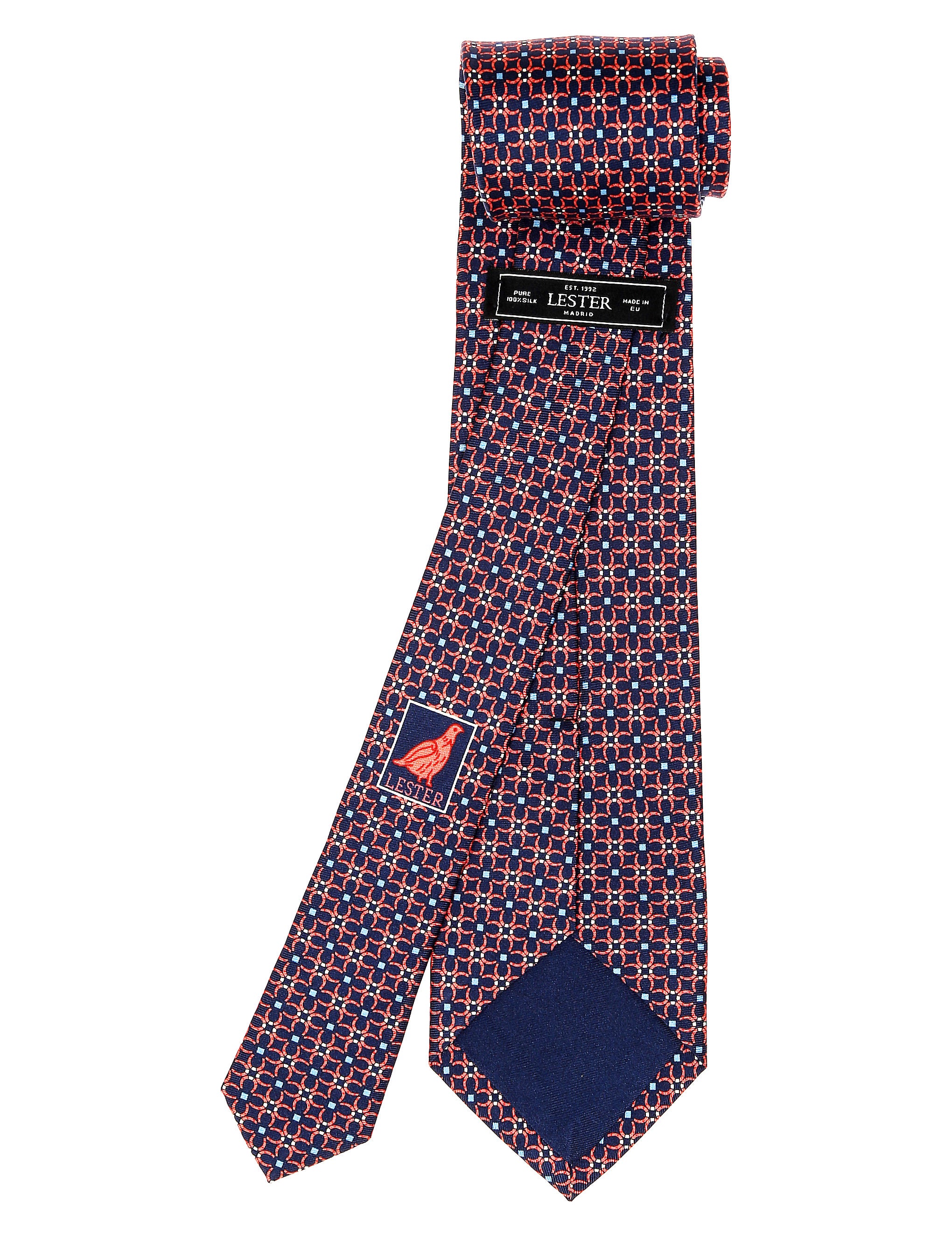 Corbata herradura Azul/rosa