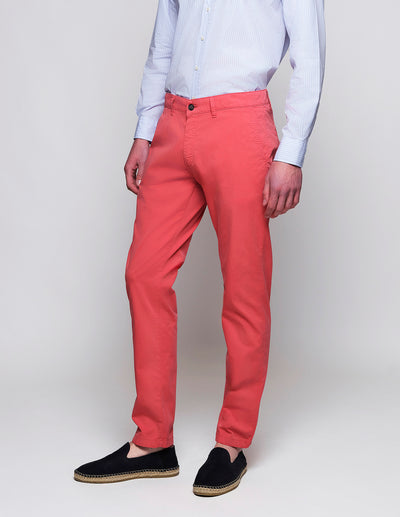 Pantalón Chino Popelin Rojo